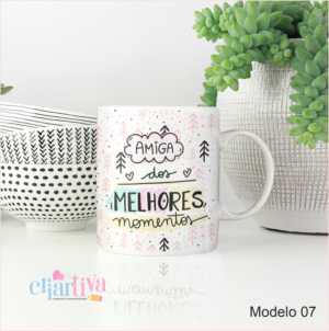 Caneca em porcelana - AMIGAS